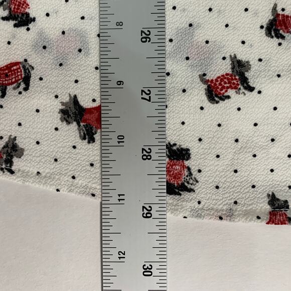 Catherines 1X NEW Womens Plus Scottie Dog in Sweater Print Top Blouse Petite - Picture 7 of 9